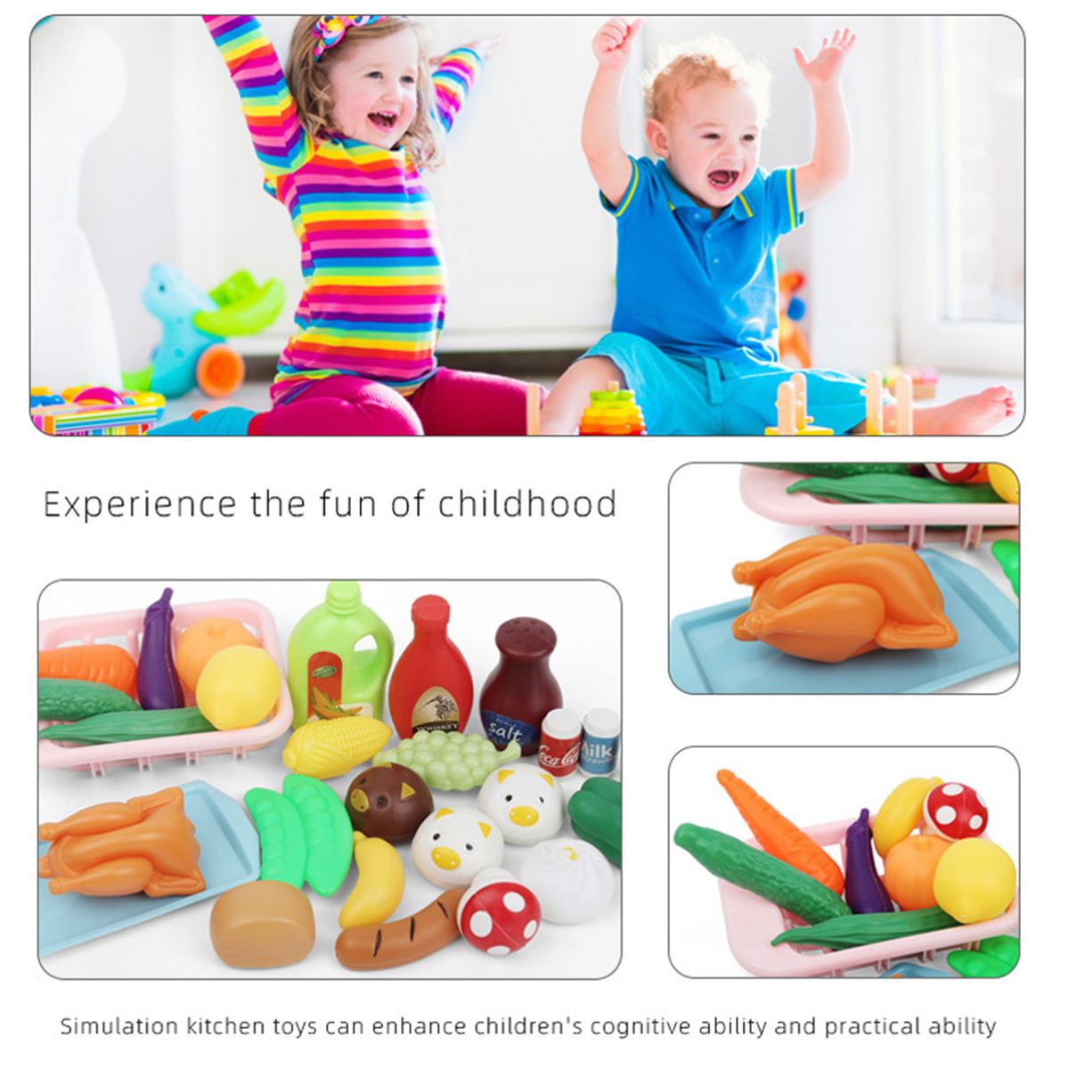 Mini Kitchen Children Cookware Pot Pan Cook Play Toy Set