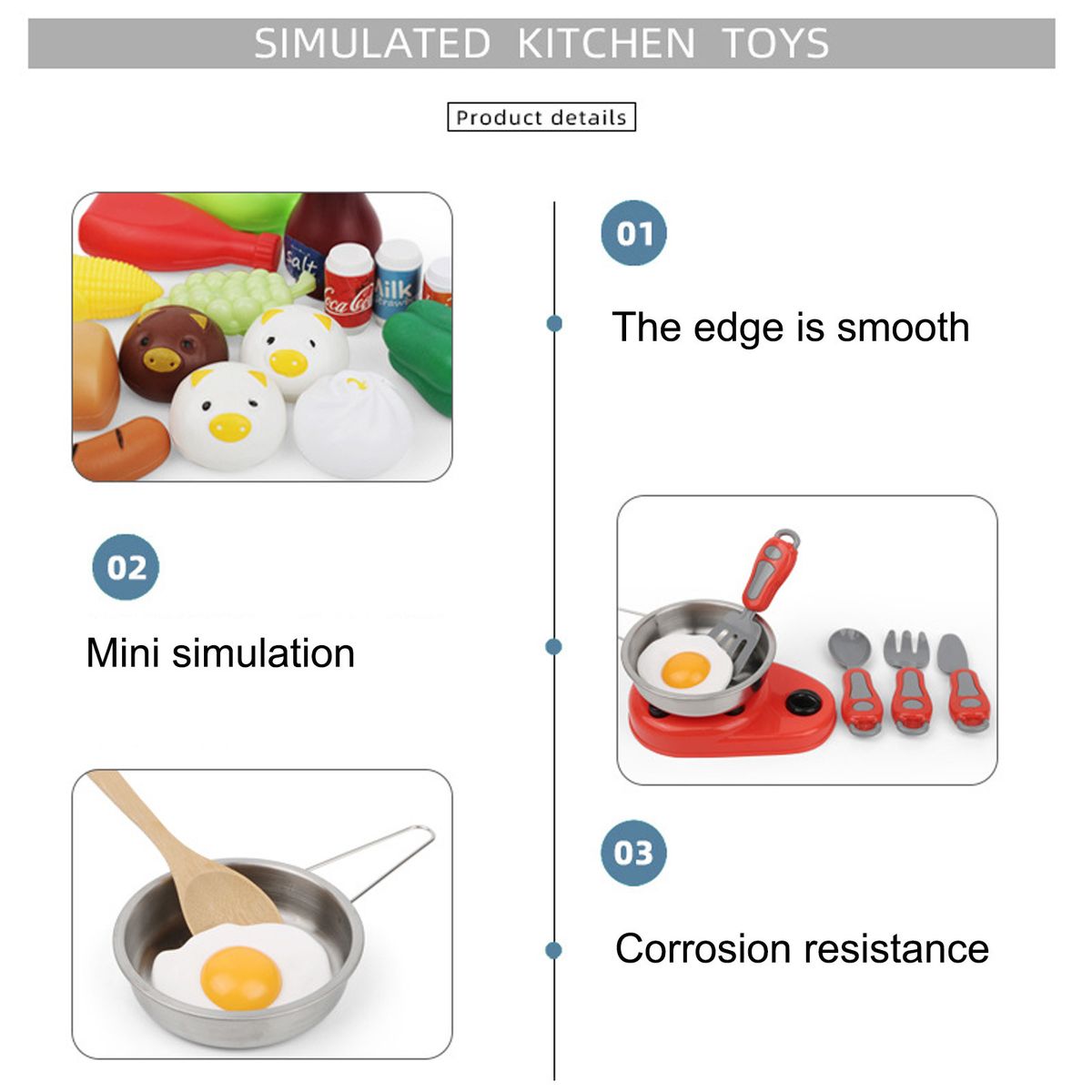 Mini Kitchen Children Cookware Pot Pan Cook Play Toy Set
