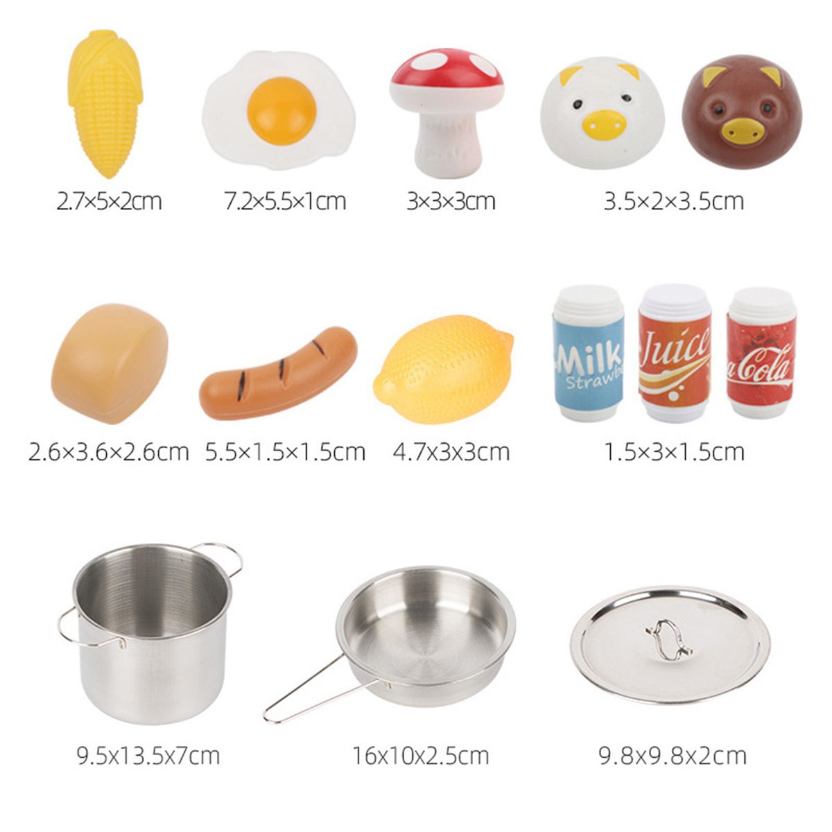 Mini Kitchen Children Cookware Pot Pan Cook Play Toy Set