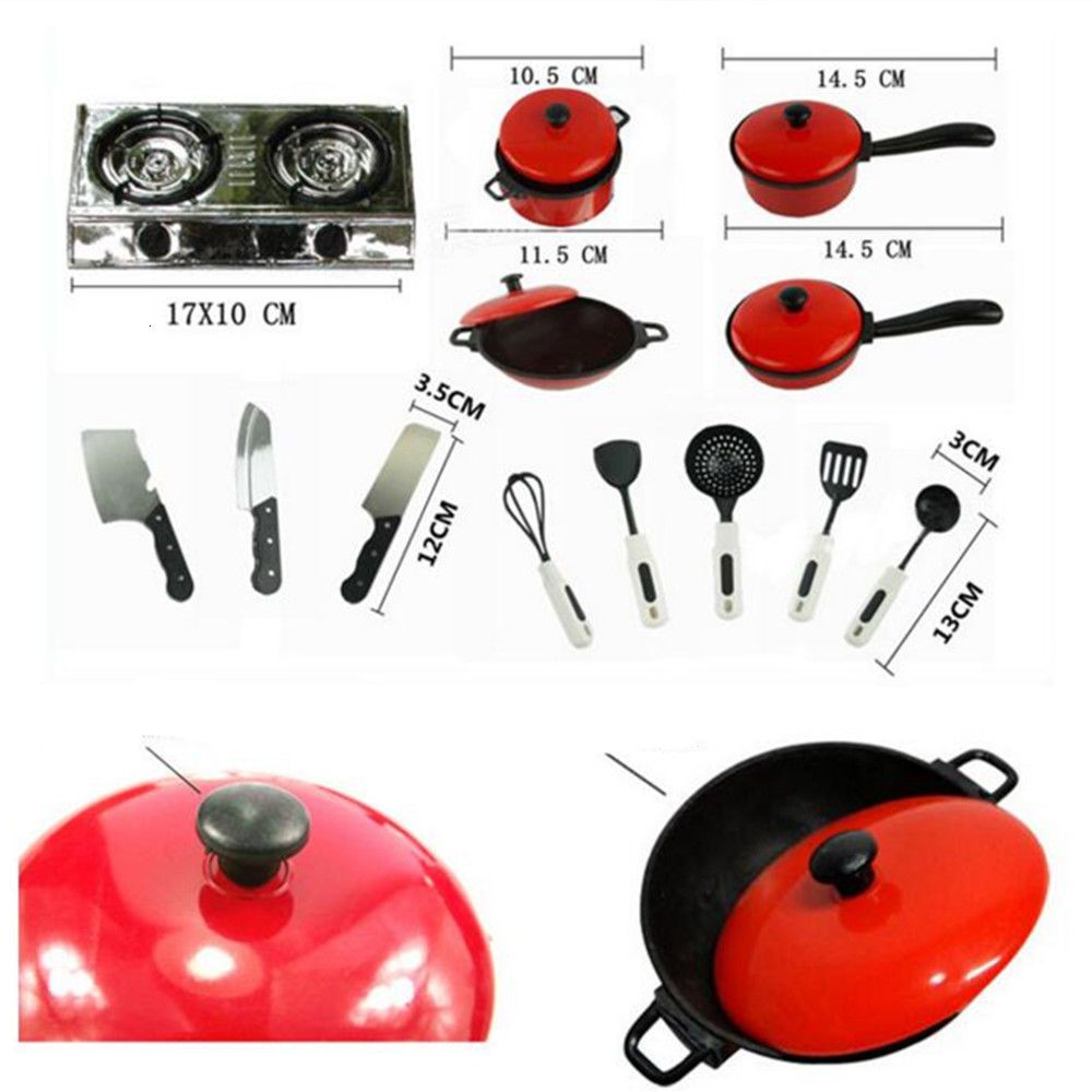 Cookware Mini Play Pretend 13Pcs Pot Cook Pan Kitchen