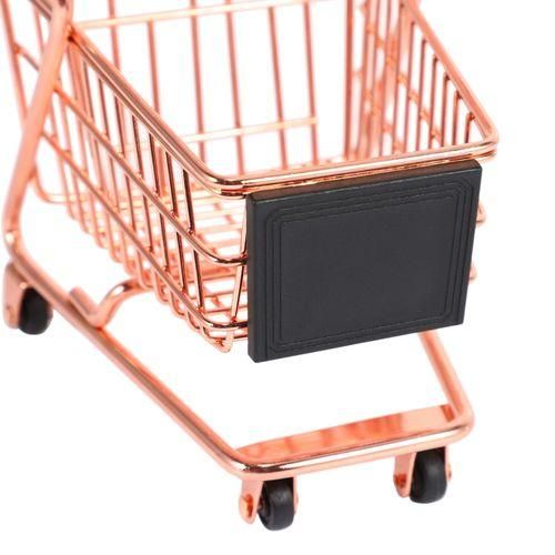 Mini Double Layers Shopping Cart Model Wrought Iron