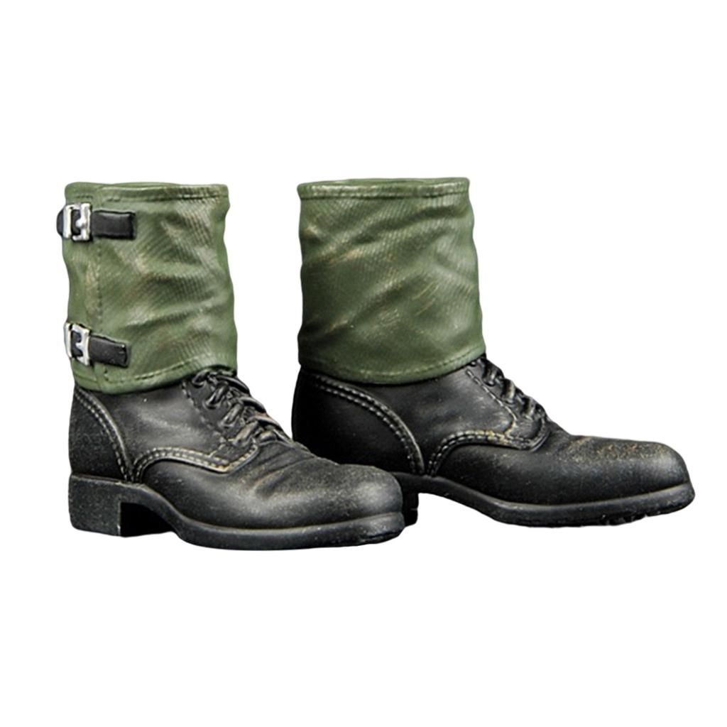 1/6 Scale Male WWII German Soldier Combat Boot Shoes For 12 B 8x4cm