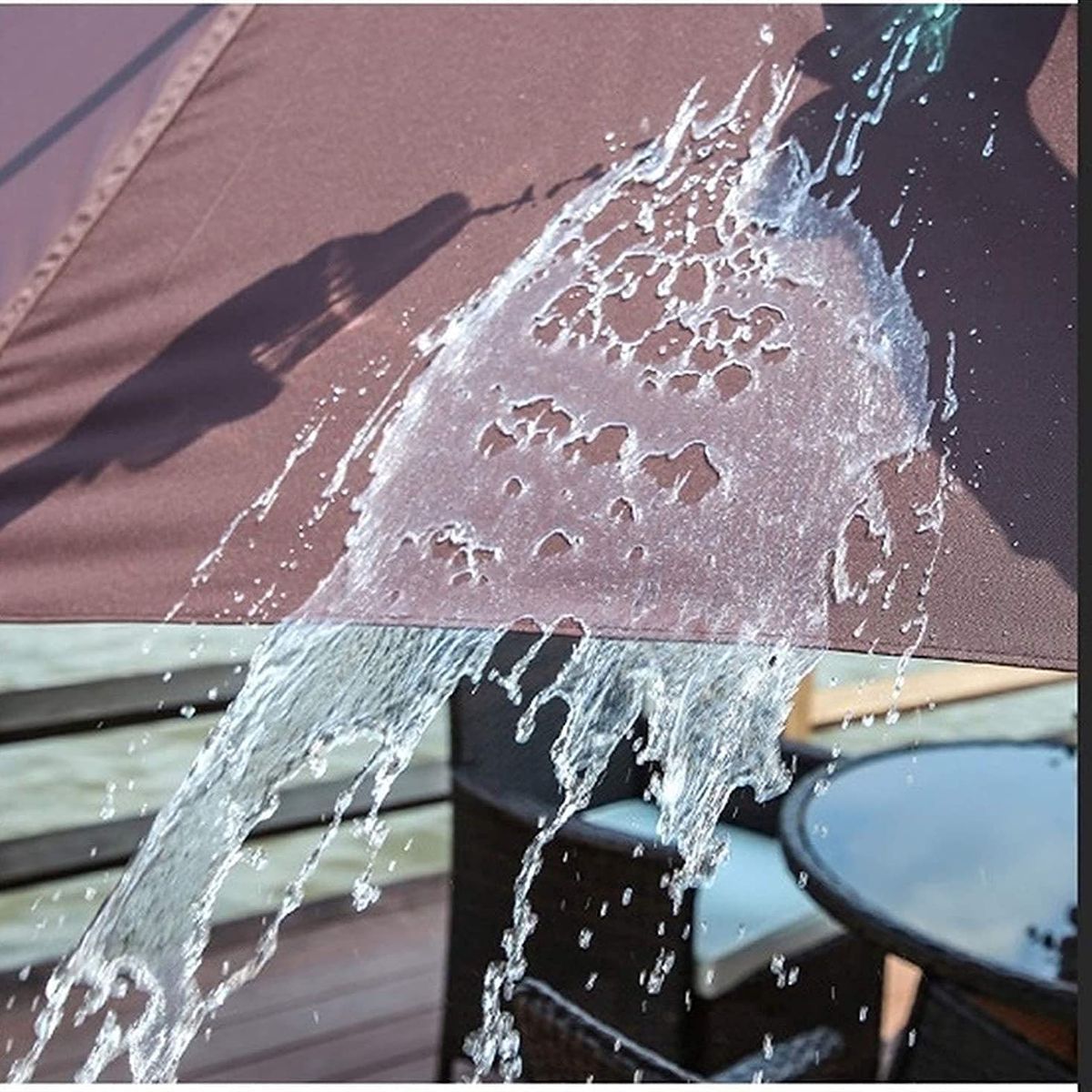 Sunshade Cantilever Parasol Umbrella With Solar LED Lighting