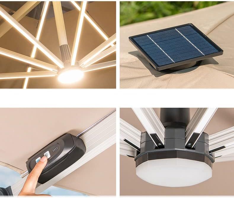 Sunshade Cantilever Parasol Umbrella With Solar LED Lighting