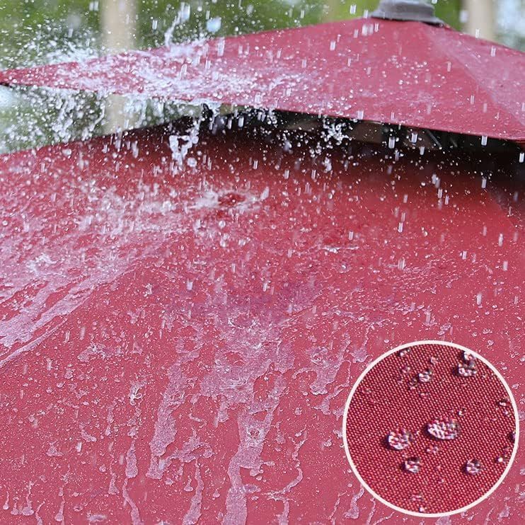 Sunshade Cantilever Parasol Umbrella With Solar LED Lighting