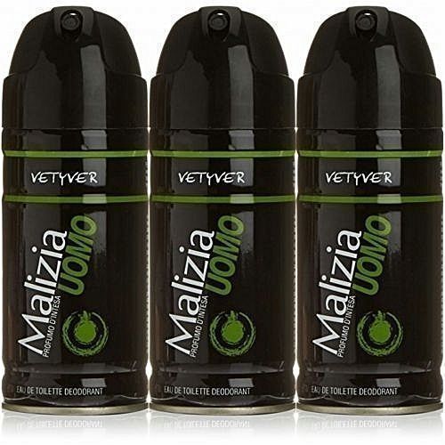 Malizia Uomo Deodorant- Vetyver- 3 Pieces