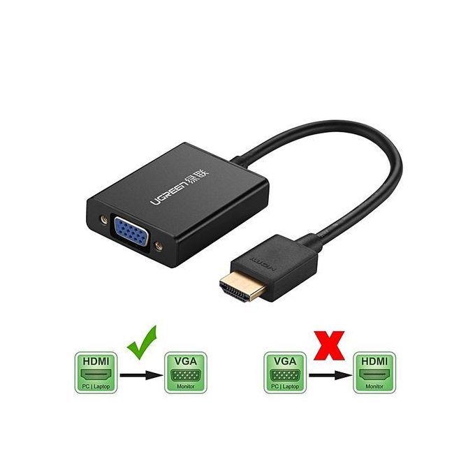 Active HDMI To VGA Adapter Converter With Audio And Mirco USB Converter Premium Aluminum Case For Apple TV, Smart TV Box,PC, Laptop, Ultrabook,Raspberry Pi, Chromebook, Support 1920x1080 60Hz (Black) By HonTai
