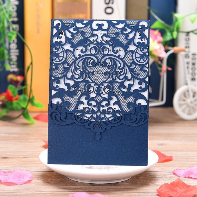 10pcs Pearl Paper Floral Invitation Cards Invitation Holders