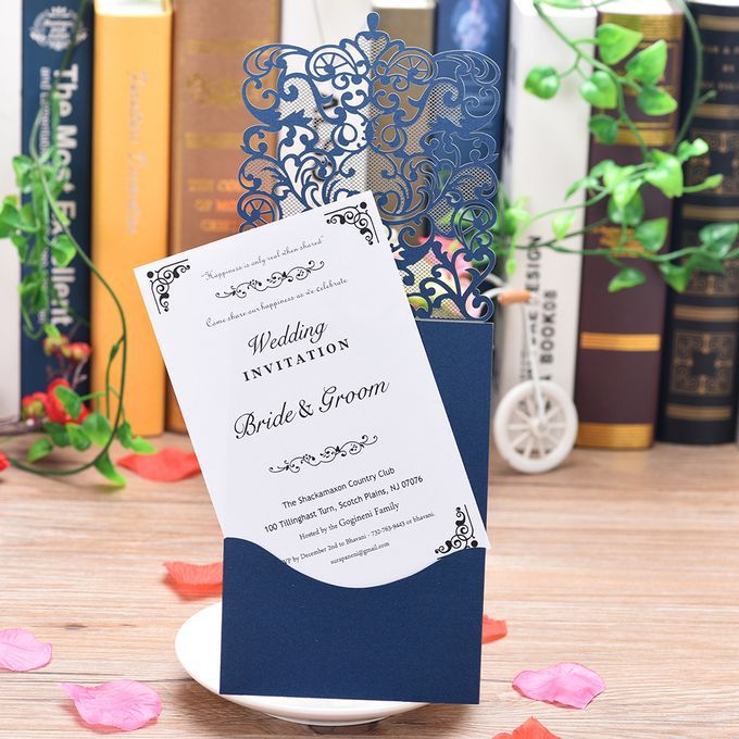 10pcs Pearl Paper Floral Invitation Cards Invitation Holders