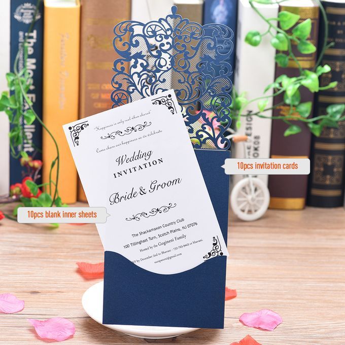 10pcs Pearl Paper Floral Invitation Cards Invitation Holders