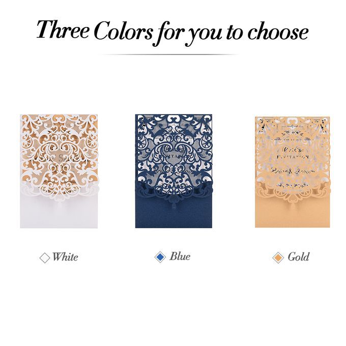 10pcs Pearl Paper Floral Invitation Cards Invitation Holders