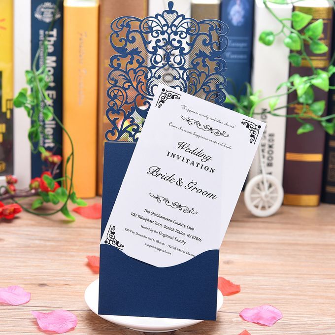 10pcs Pearl Paper Floral Invitation Cards Invitation Holders