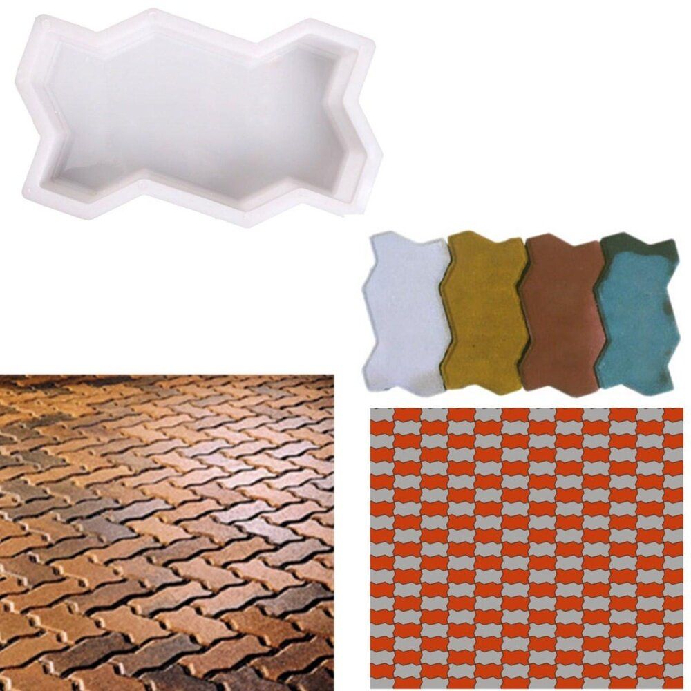 Square Garden Path Concrete Plastic Brick Mold Paving Pavement Walkway