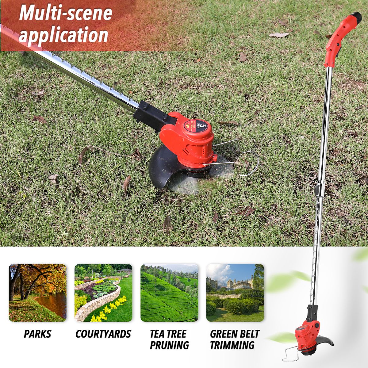 12V Electric Lawn Mower Cordless Household Grass Trimmer