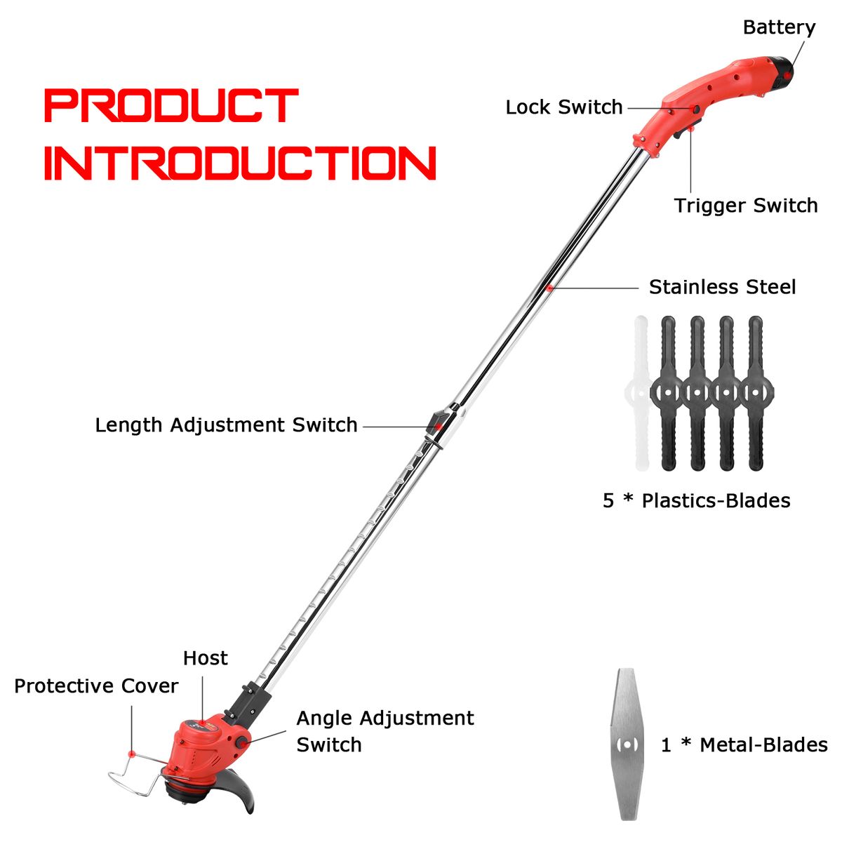 12V Electric Lawn Mower Cordless Household Grass Trimmer