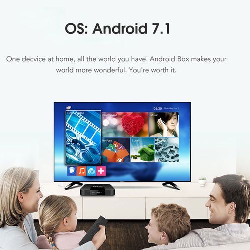 TX3 Mini 4K HD Smart TV BOX,Android 7.1,S905W Quad Core Cortex-A53 Up To 2GHz,1GB+8GB, Support TF Card, SPDIF, LAN, AV, WiFi(Black)