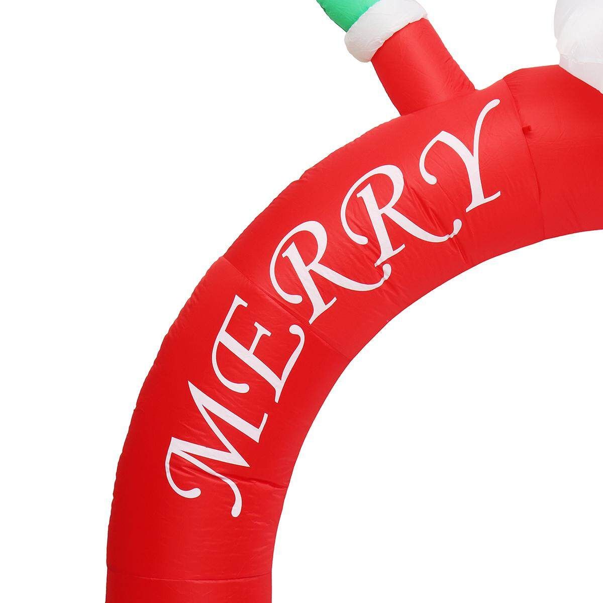 3 Meter Tall Lighted Christmas Inflatable Archway With Santa Claus And Snowman Party Decoration Red