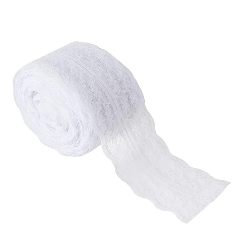 10Mx4.5cm Lace Ribbon for DIY Crafts Clothing Accessories Country Wedding Birthday Christmas Decoration Dust White