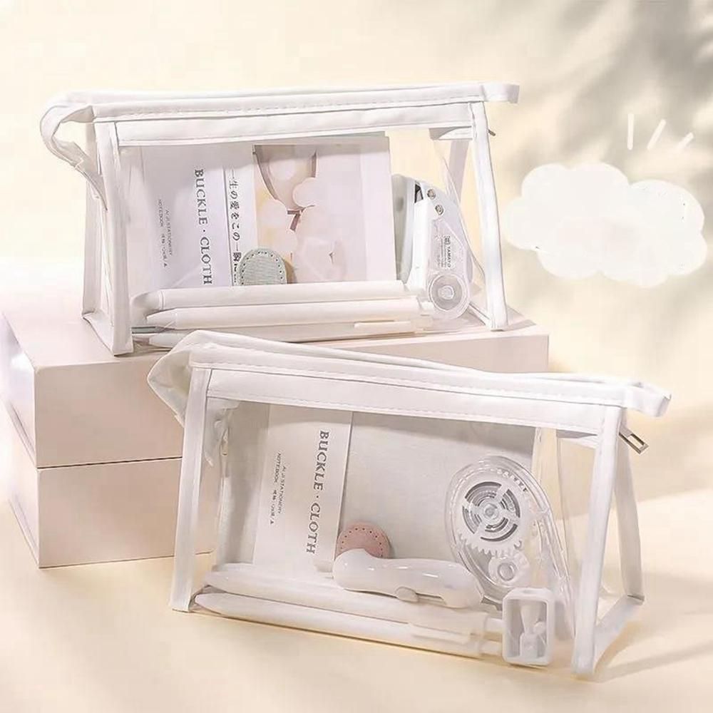 Pencil Case Cute Pen Holder Kawaii Stationery Pouch Cosmetics Bag for School Students Office Women Teens Girls Boys B