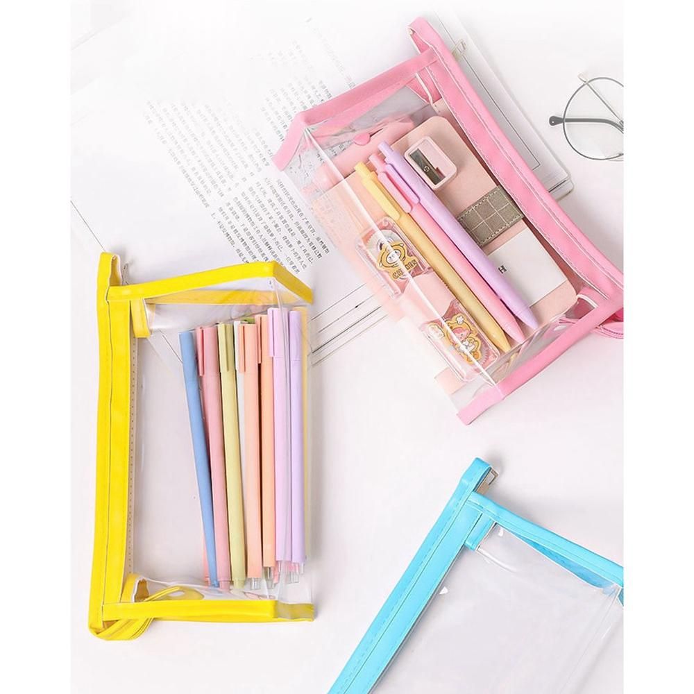 Pencil Case Cute Pen Holder Kawaii Stationery Pouch Cosmetics Bag for School Students Office Women Teens Girls Boys B