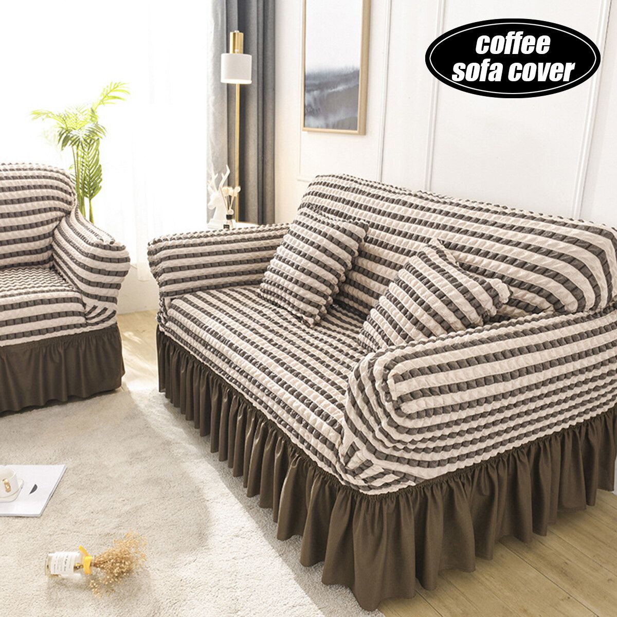 1/2/3/4 Sofa Covers Couch Slipcovers Stretch Waterproof Cover Settee Protector Purple Pillow Case