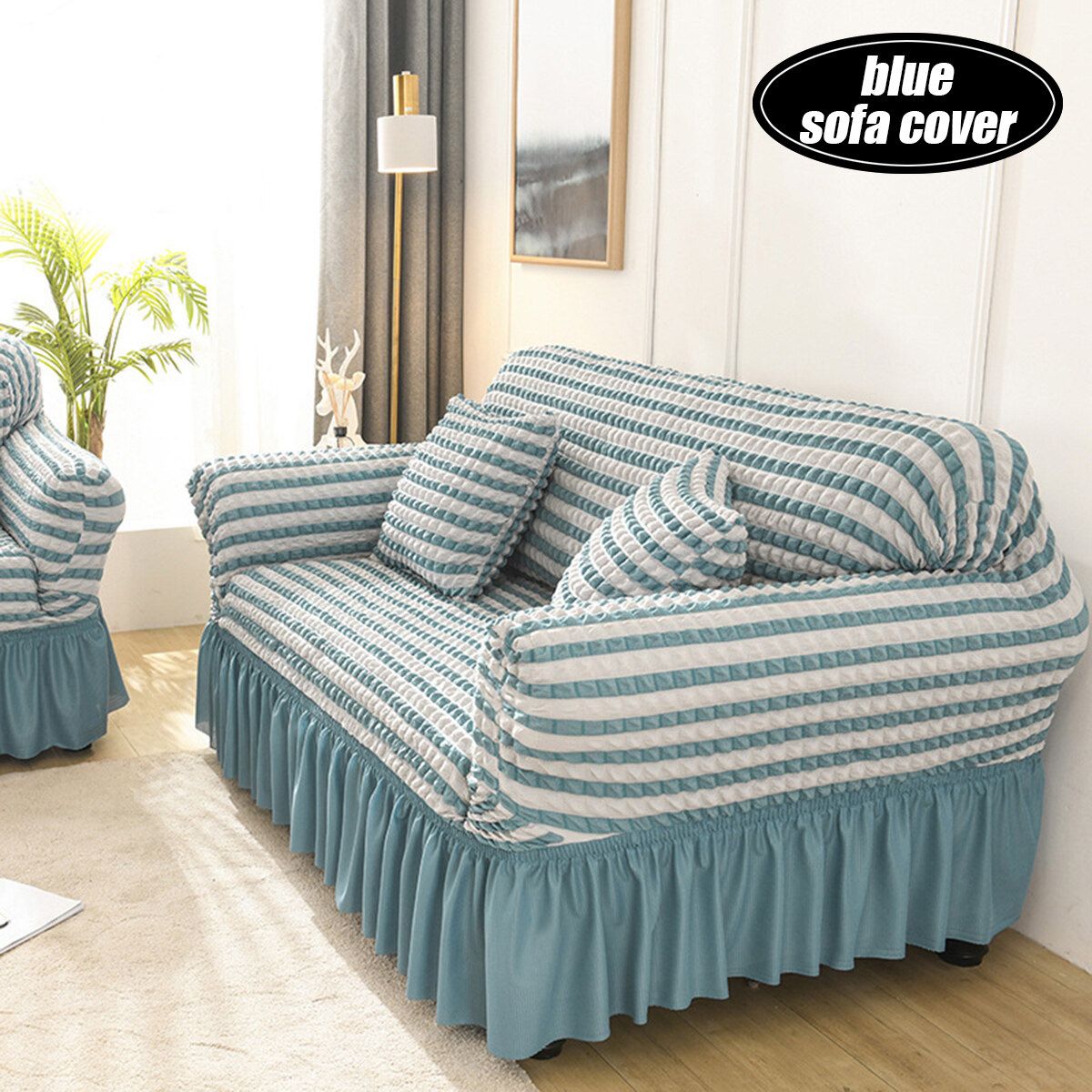 1/2/3/4 Sofa Covers Couch Slipcovers Stretch Waterproof Cover Settee Protector Purple Pillow Case