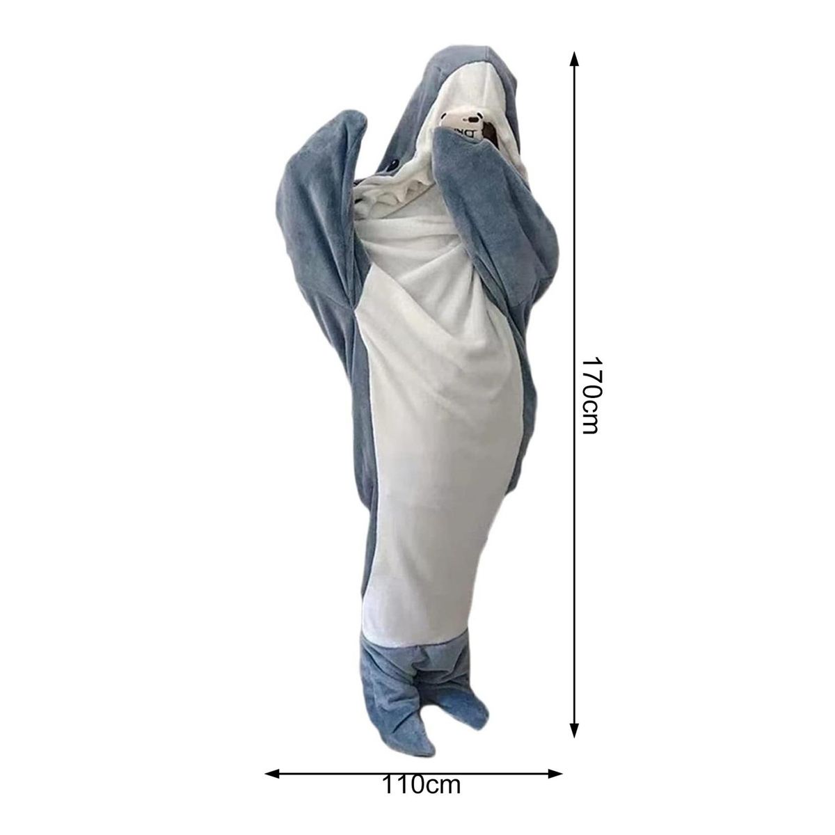 Sleeping Bag Cozy Flannel Adult Shark Blanket Blue