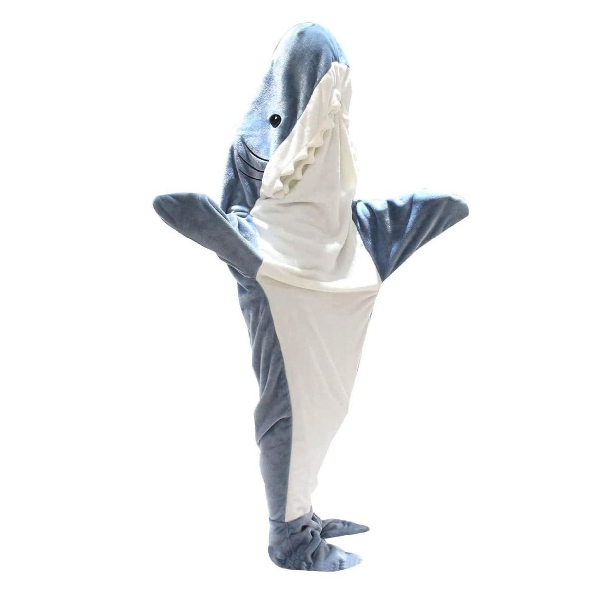 Sleeping Bag Cozy Flannel Adult Shark Blanket Blue