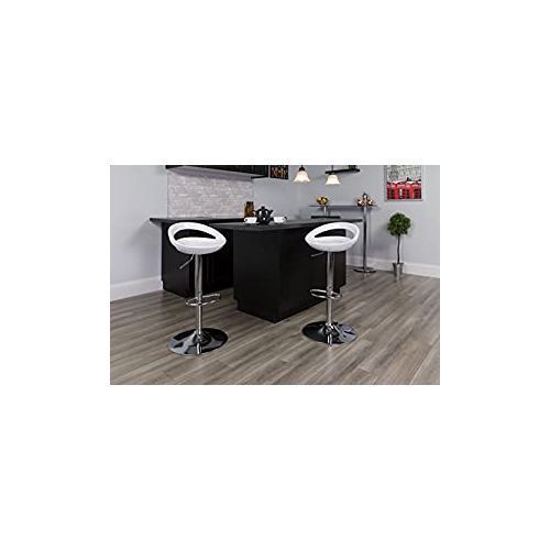 Adjustable Round Swivel Counter Height Bar Stool - Ps Set Of 2 - WHITE