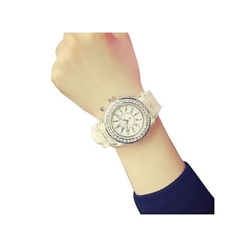 Led Backlight Sport Waterproof Quartz Wrist Watches-white
