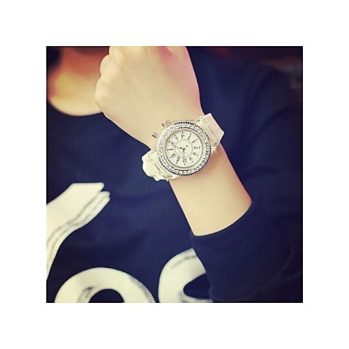 Led Backlight Sport Waterproof Quartz Wrist Watches-white