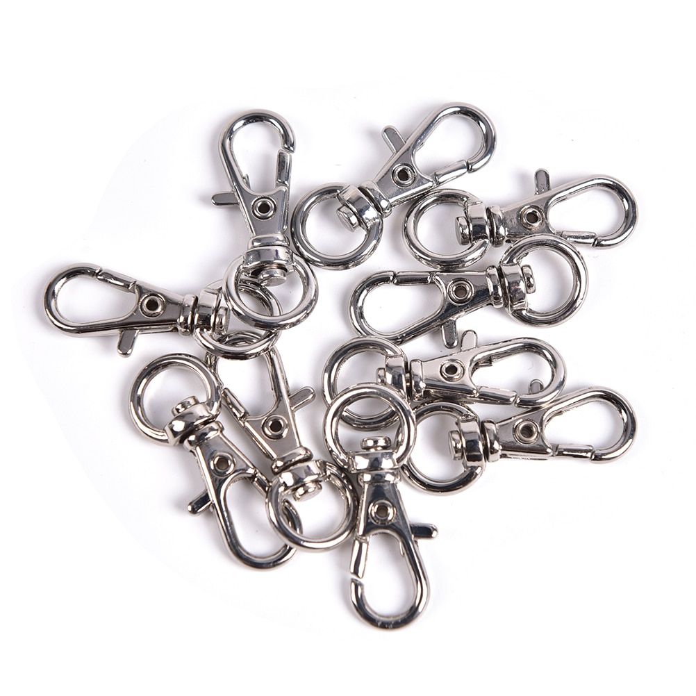 10Pcs Mini Rotatable Buckle Hook Lobster Key Chain Metal HIgh Quality Carabiner For Bag