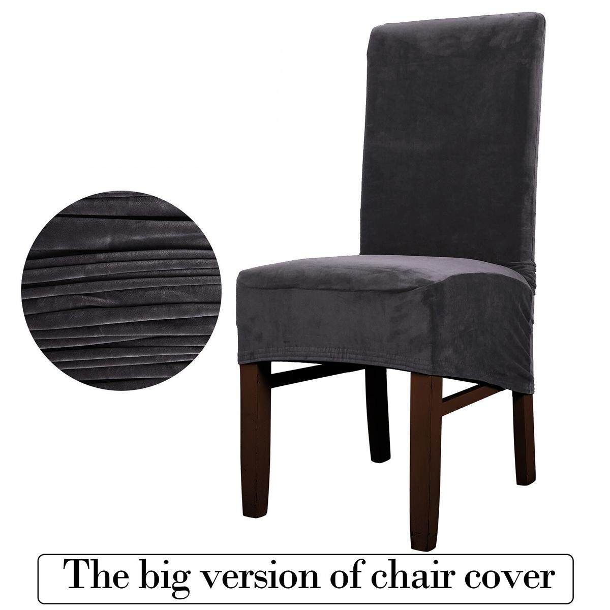 1/4Pcs Stretch Dining Chair Cover Seat Slipcover Plush Protector For Banquet Restaurant Wedding Camel