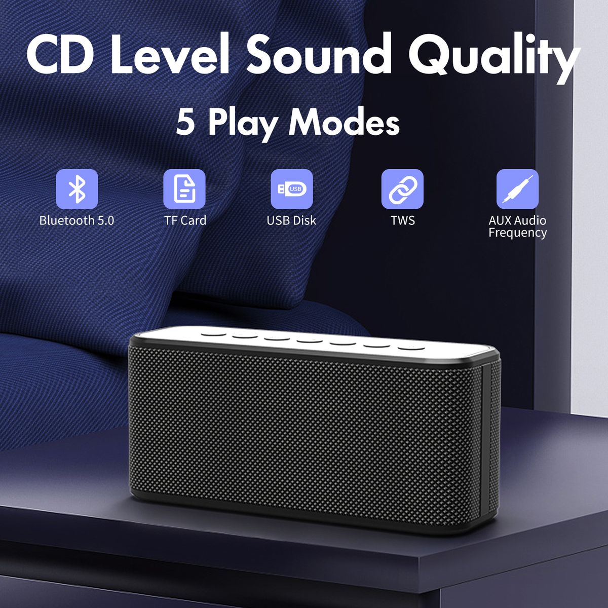Portable Bluetooth Speaker Subwoofer 80w IPX7 For Outdoor