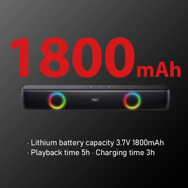 Extra Bass Bluetooth Speaker RGB LED Portable Sound Bar