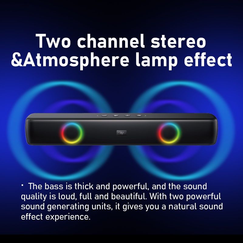 Extra Bass Bluetooth Speaker RGB LED Portable Sound Bar