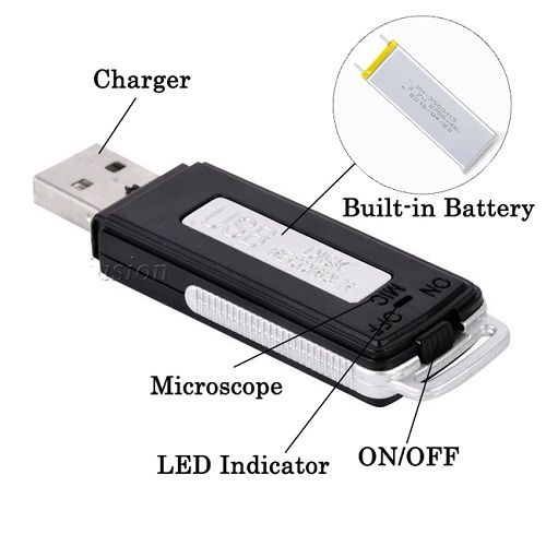 Hidden Mini USB Drive Digital Voice Recorder