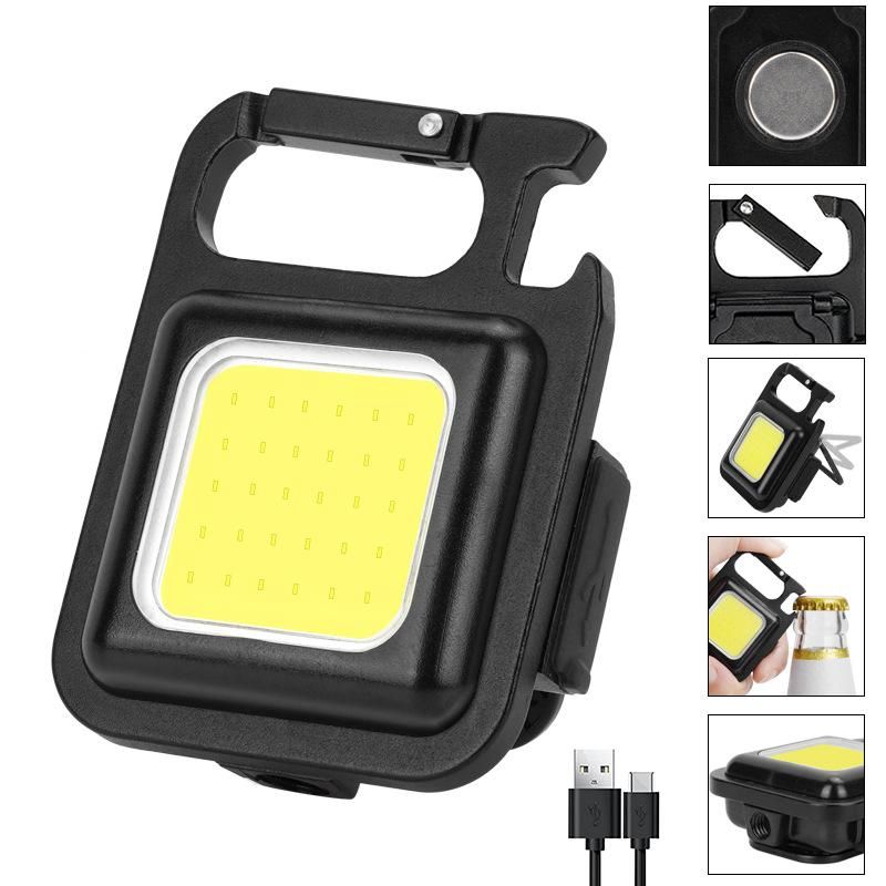 LED Keychain Light USB Rechargeable Work Flashlight