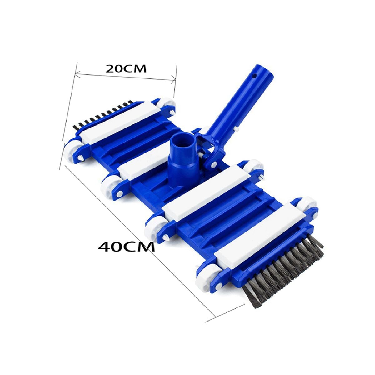 Swimming Pool Vacuum Head with Side Brush Wheel Wall