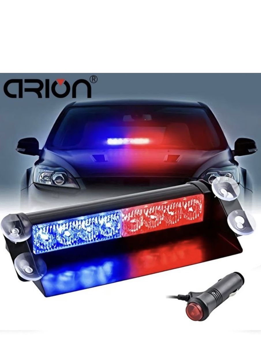 Decorative Windscreen Fancy Strobe Light Red Blue White