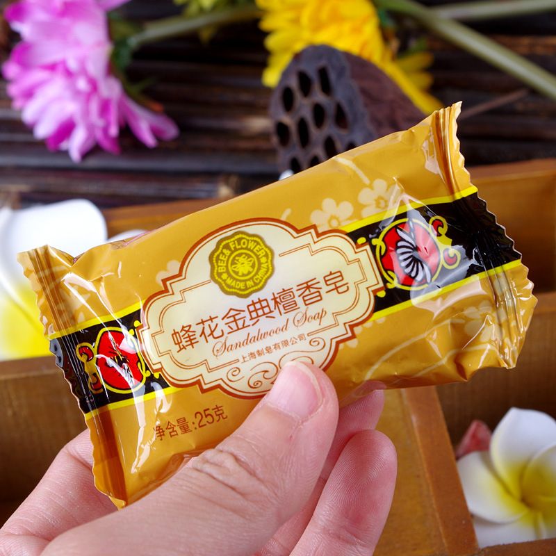 Eczema Acne Bee Flower Sandalwood Soap And Smell Travel Chinese 25g Mini Package Seborrhea Psoriasis Soap