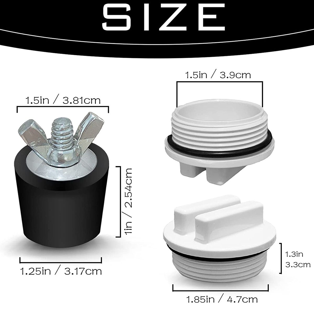 2 Pcs 1.5Inch Pool Winterizing Plugs Rubber Expansion Plugs
