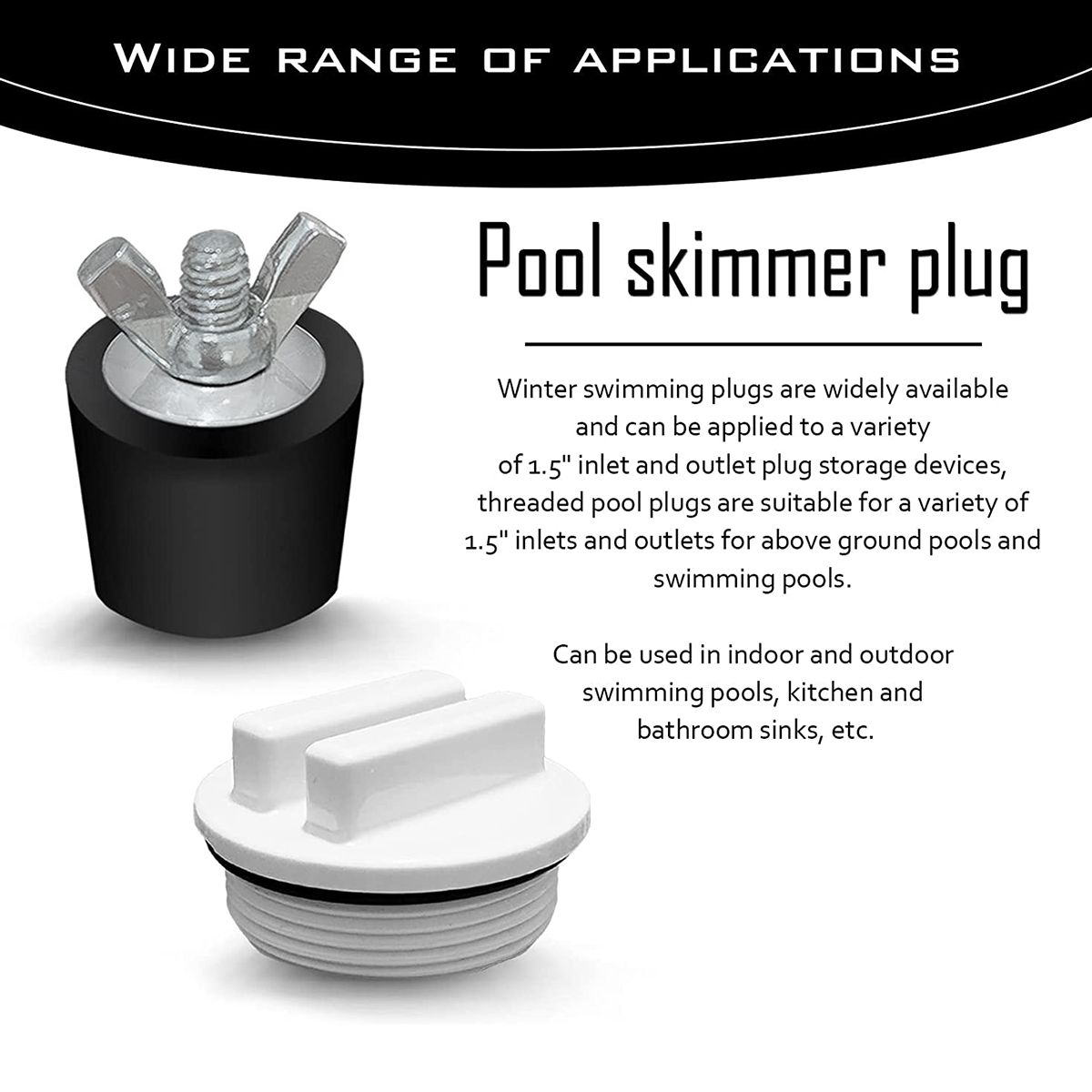 2 Pcs 1.5Inch Pool Winterizing Plugs Rubber Expansion Plugs