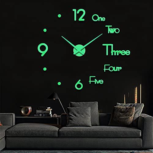 3D Wall Clock Sticker DIY Brief Living Decor Silent Acrylic