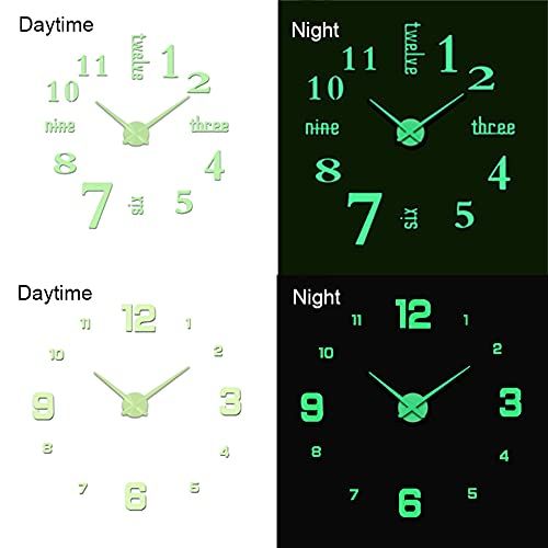 3D Wall Clock Sticker DIY Brief Living Decor Silent Acrylic