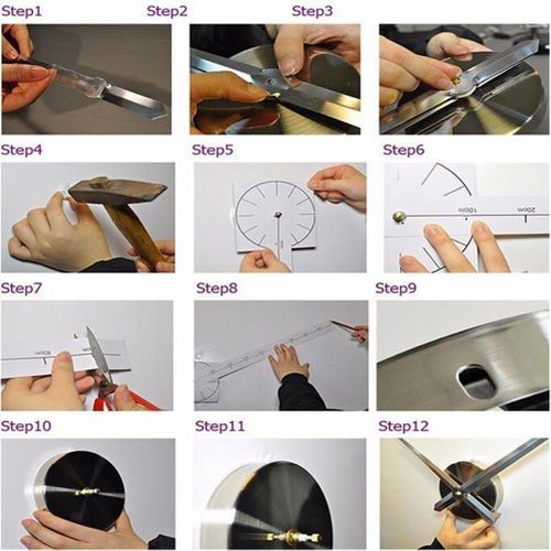 3D Wall Clock Sticker DIY Brief Living Decor Silent Acrylic