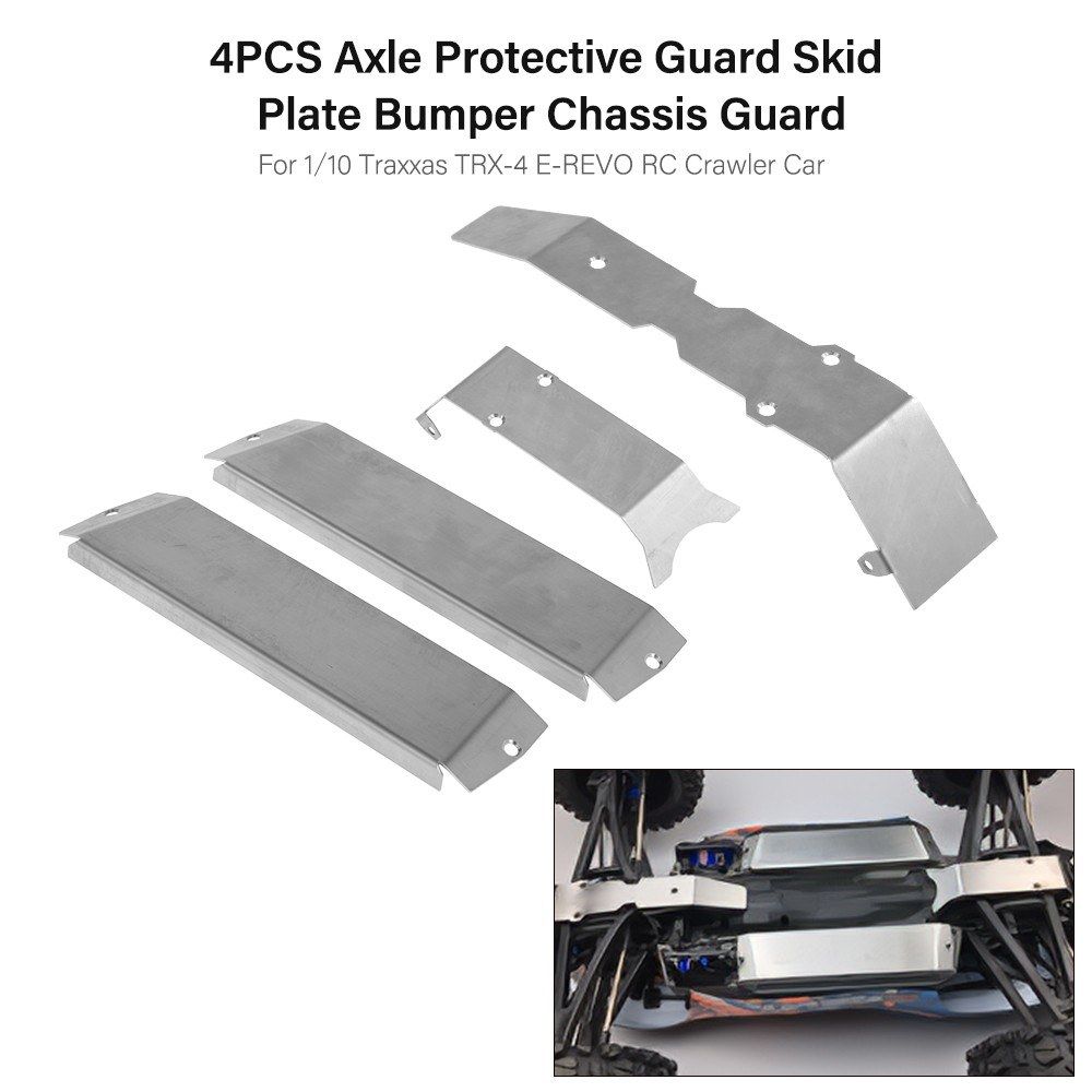 4PCS Axle Protective Guard Skid Plate Bumper Chassis Guard