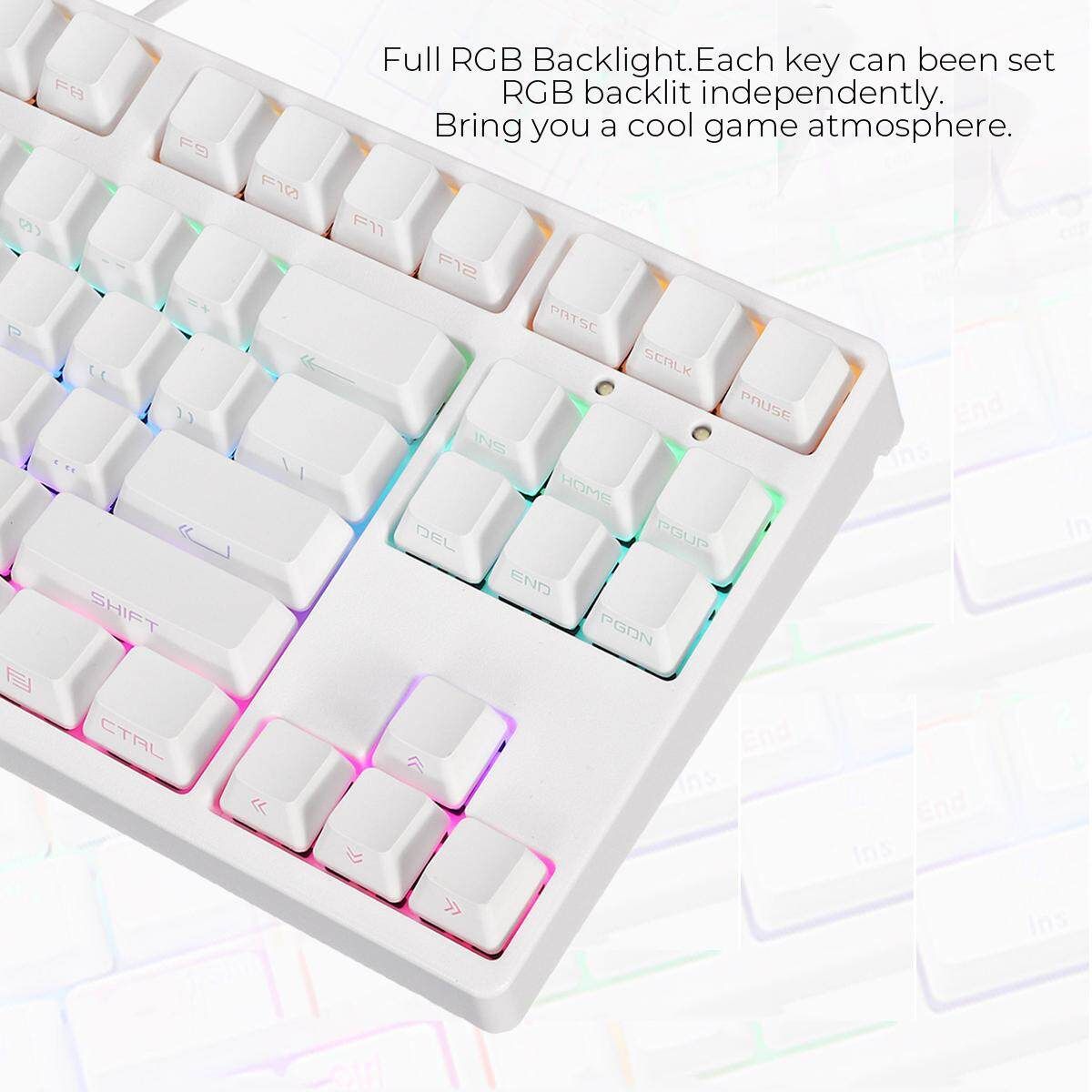 JAGOR PLUS2 87 Key NKRO USB Wired RGB Backlit Gateron Switch PBT Double Shot Keycaps Mechanical Gaming Keyboard-Brown/Red/Blue/Black Switch Tea Shaft