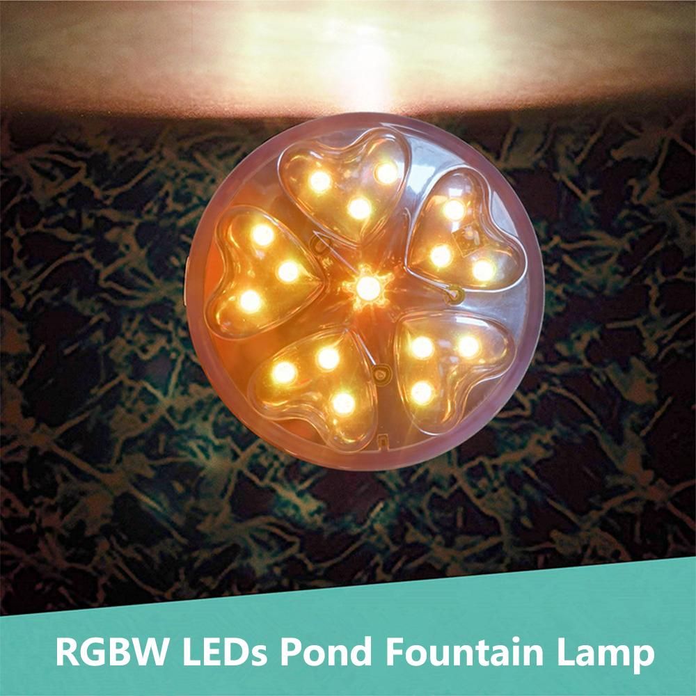 Dimmable Submersible Pool Light with IR Remote Control RGBW LEDs Pond Fountain Lamp 13 Colors & 4 Lighting Modes IP68 Waterproof Underwater Light Decoration Lamp for Party Christmas Swimming Pool Christmas