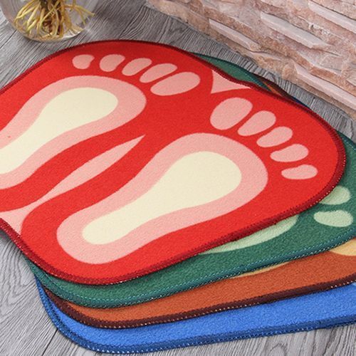 4pcs Cute Footprints Feet Shape Bathroom Footmat